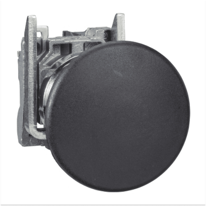 Pulsador Schneider Electric Harmony XB4, cabeza de hongo de 40 mm, 22 mm, negro, embellecedor de metal, 1 NO