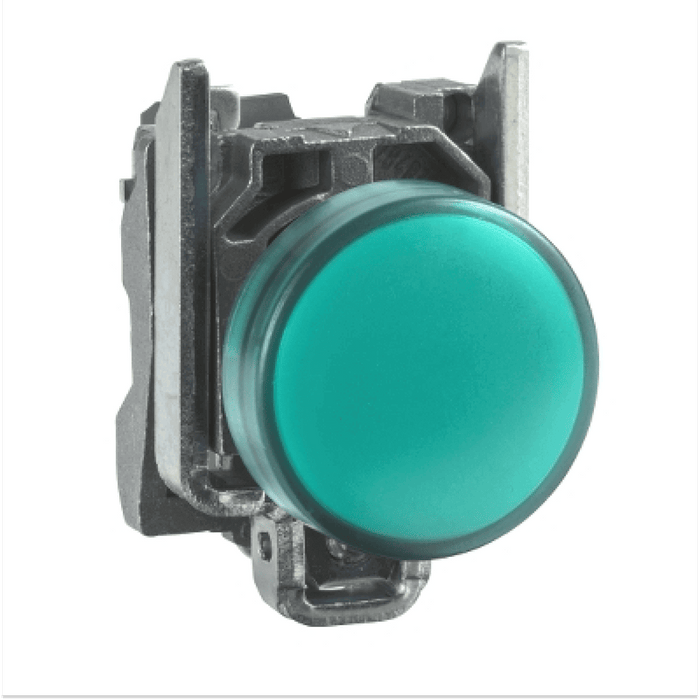 Luz piloto Schneider Electric Harmony XB4, lente simple, 22 mm, 230-240 V AC LED, verde