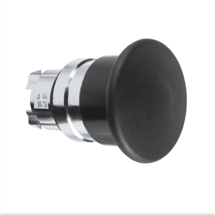Cabezal Schneider Electric Harmony XB4, cabezal de hongo de 40 mm, 22 mm, negro, embellecedor de metal
