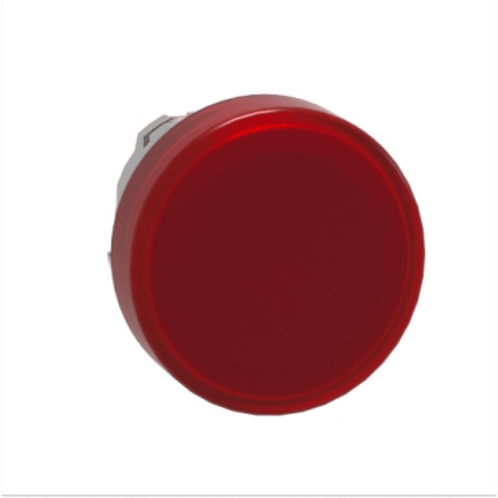 Cabeza piloto luminoso - ú 22 - redonda - lentes lisas rojas