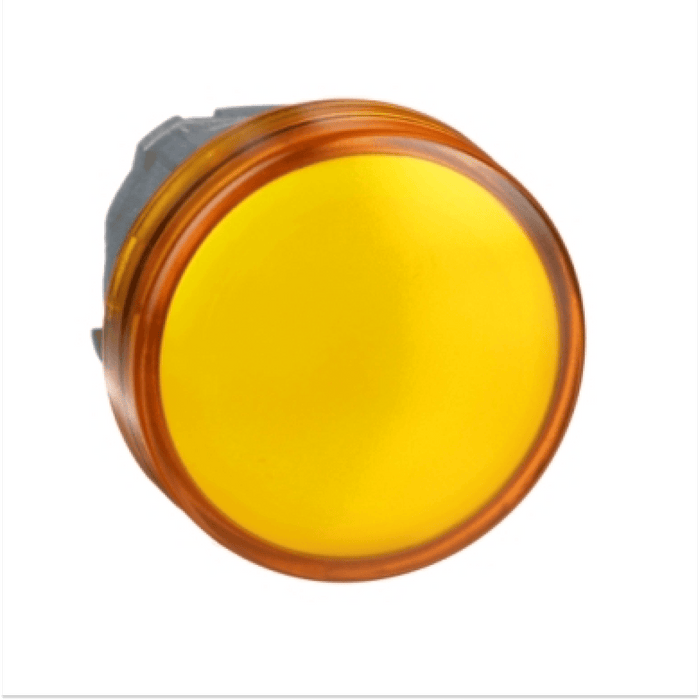 Cabeza piloto luminoso - 22 - redonda - lentes lisas amarillas
