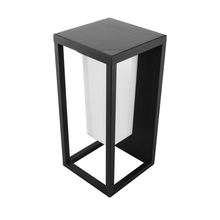 Luminario solar LED Cubo para sobreponer en muro luz calida color negro - Ilumileds