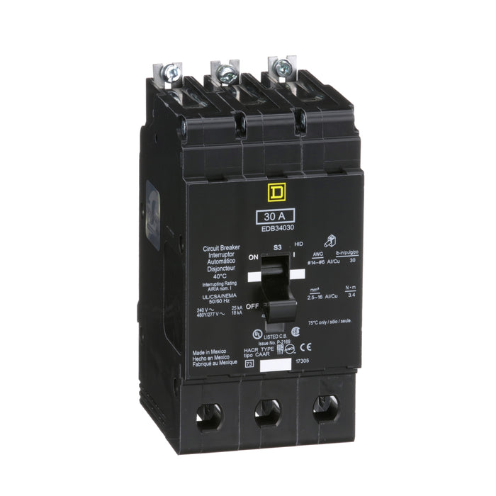 Interruptor termomagnetico EDB 3P 30A para tablero NF - Schneider