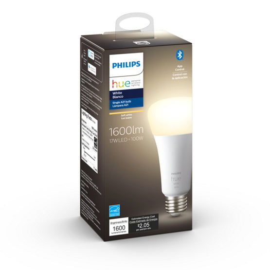 Foco inteligente Hue A19 luz calida de 17W con Bluetooth y Zigbee - Philips