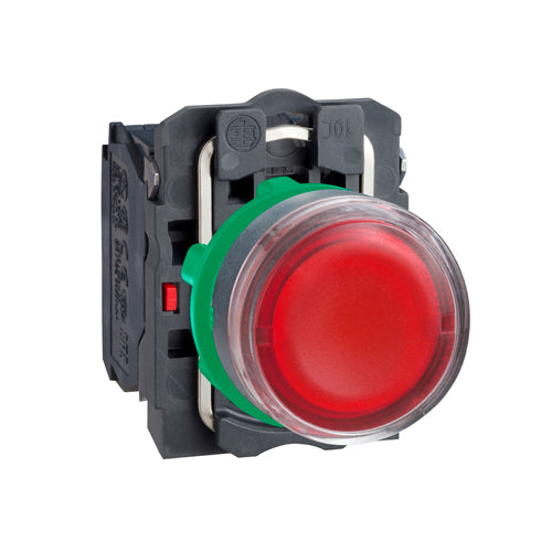 Pulsador luminoso rojo redondo 22mm IP65 led integral 120V