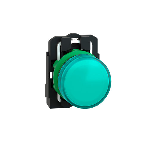 Pulsador luminoso verde redondo 22mm IP65 led integral 120V