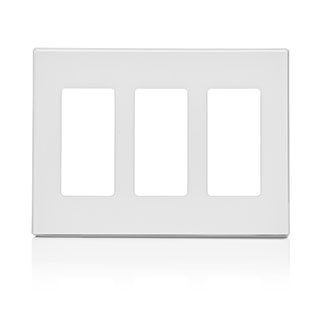 Placa de 3 ventanas, Decora Plus, color blanco - Leviton