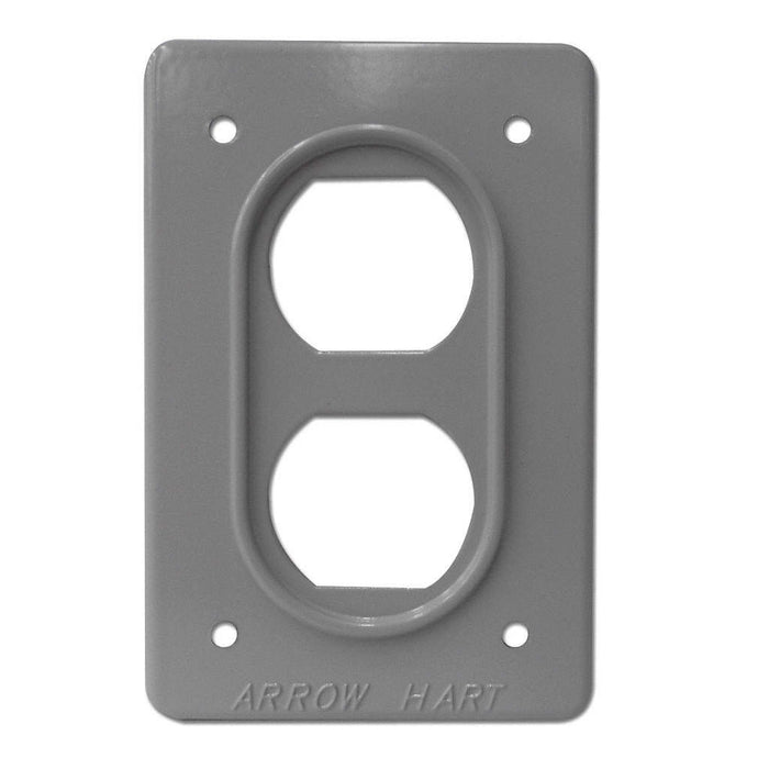 Placa duplex de aluminio tipo industrial gris - Leviton